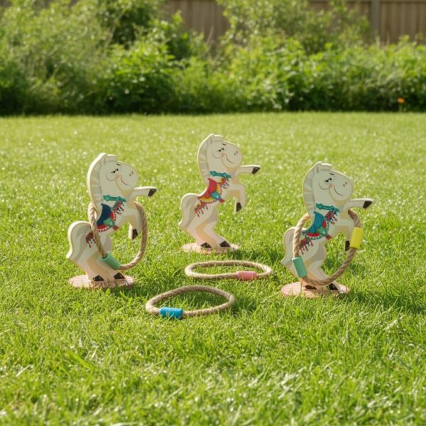 Colorful Lasso A Horse Indoor Outdoor Ring Toss Game Set 3