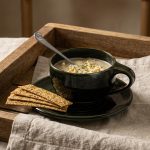 Cozy Green Porcelain Soup Mug Set