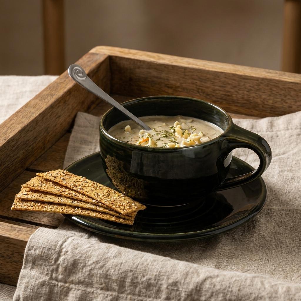 Cozy Green Porcelain Soup Mug Set Cozy Green Porcelain Soup Mug Set
