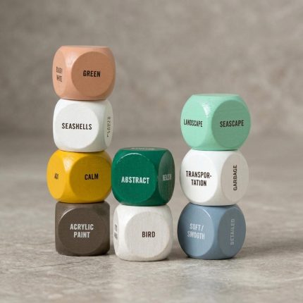 Creative Wooden Art Dice Inspiration Set