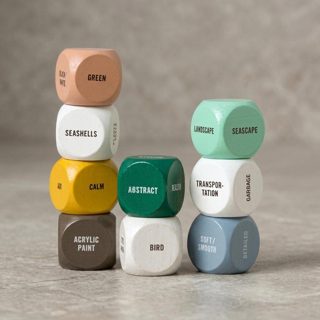 Creative Wooden Art Dice Inspiration Set Creative Wooden Art Dice Inspiration Set
