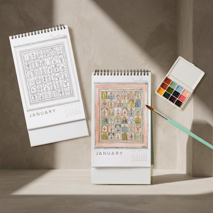 Creative Year Of Guided Watercolor Painting Desk Calendar 2