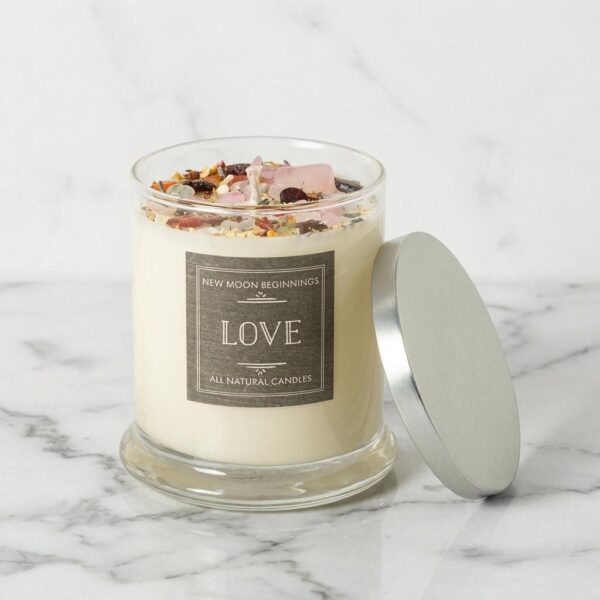 Crystal Gemstone Aromatherapy Love Candle