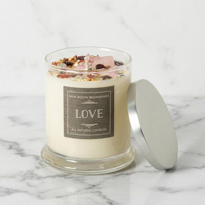 Crystal Gemstone Aromatherapy Love Candle