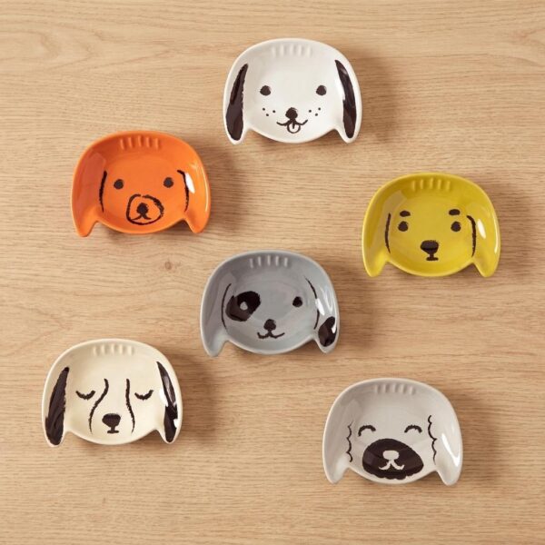 Cute Little Dog Snack Dishes - Set Of 6