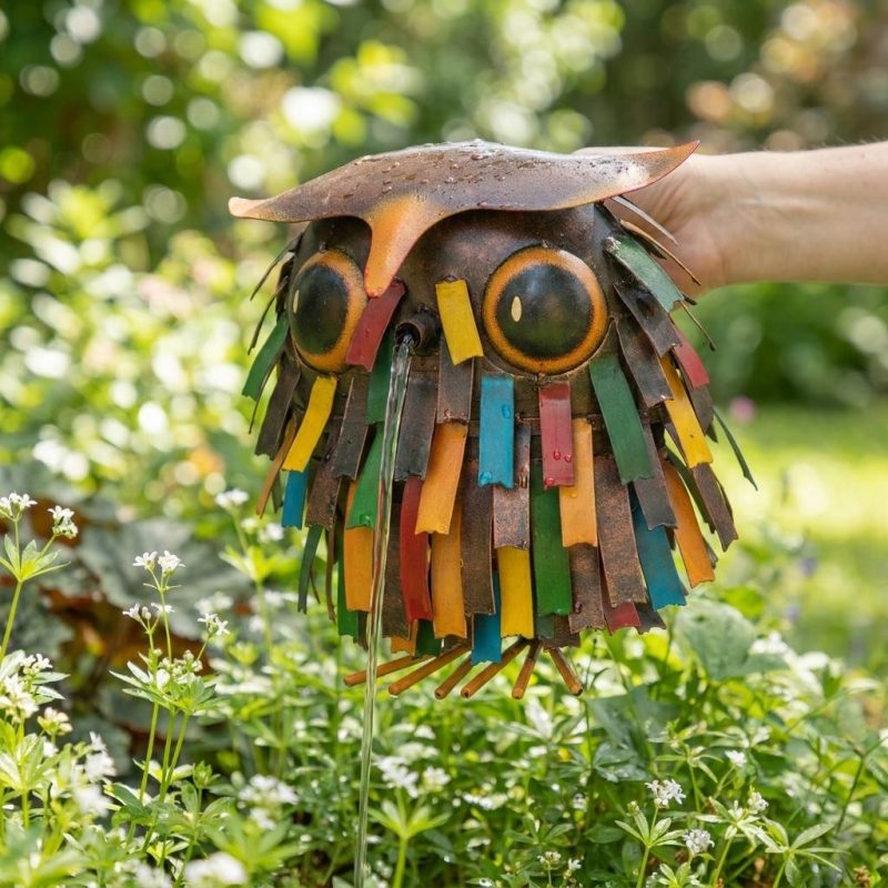 Cute Metal Owl Watering Can