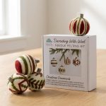 Cute Set Of 4 Festive Ornaments Beginner Felt Kit 3