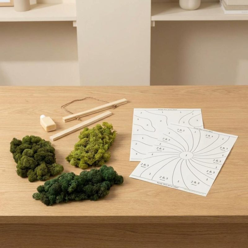 Diy Botanical Moss Art By Numbers 1