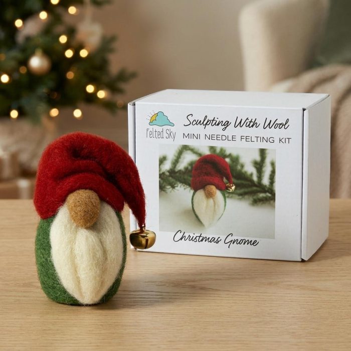 Diy Festive Gnome Beginners Needle Felting Kit 4