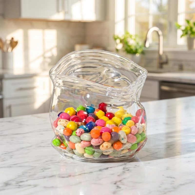 Decorative Unzipped Glass Zipper Bag