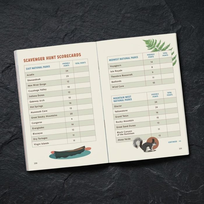 Educational National Parks Family Scavenger Hunt Book 3