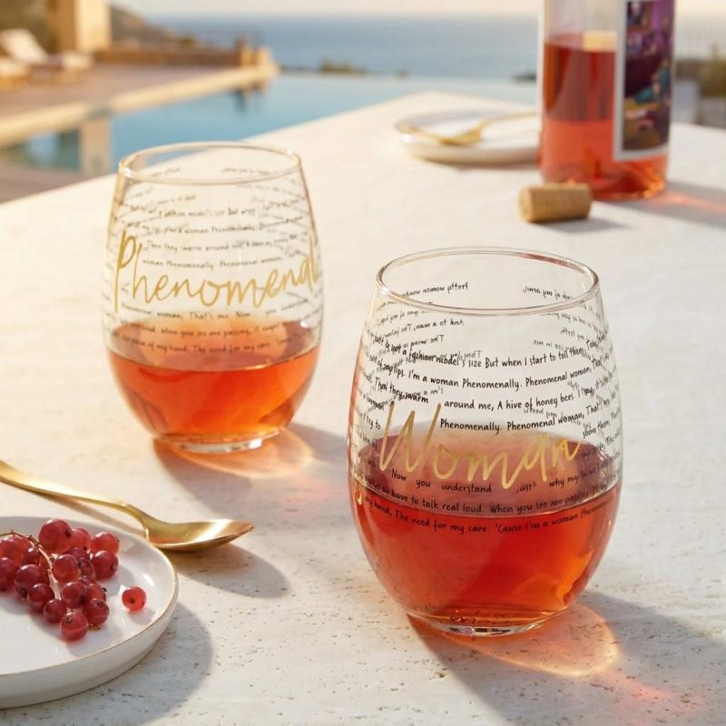 Elegant Maya Angelou Phenomenal Woman Stemless Glasses Set Of 2