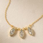 Elegant Sliced Raw Diamond Trio Necklace