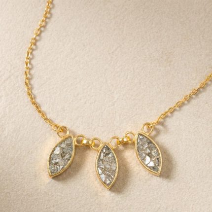Elegant Sliced Raw Diamond Trio Necklace