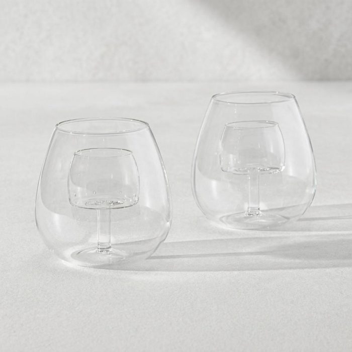 Elegant Stemless Aerating Wine Glasses - Set Of 2 1