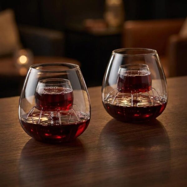 Elegant Stemless Aerating Wine Glasses - Set Of 2