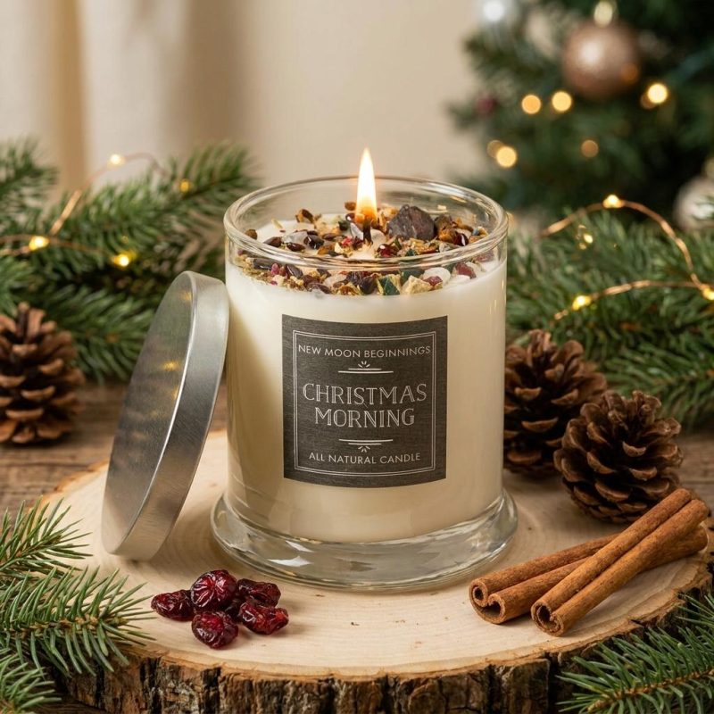 Enchanting Christmas Morning Crystal Candle