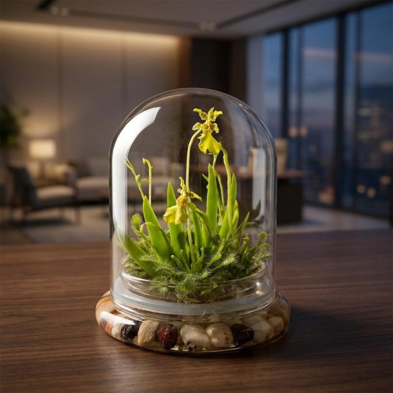 Enchanting Fairytale Glass Encased Live Orchid
