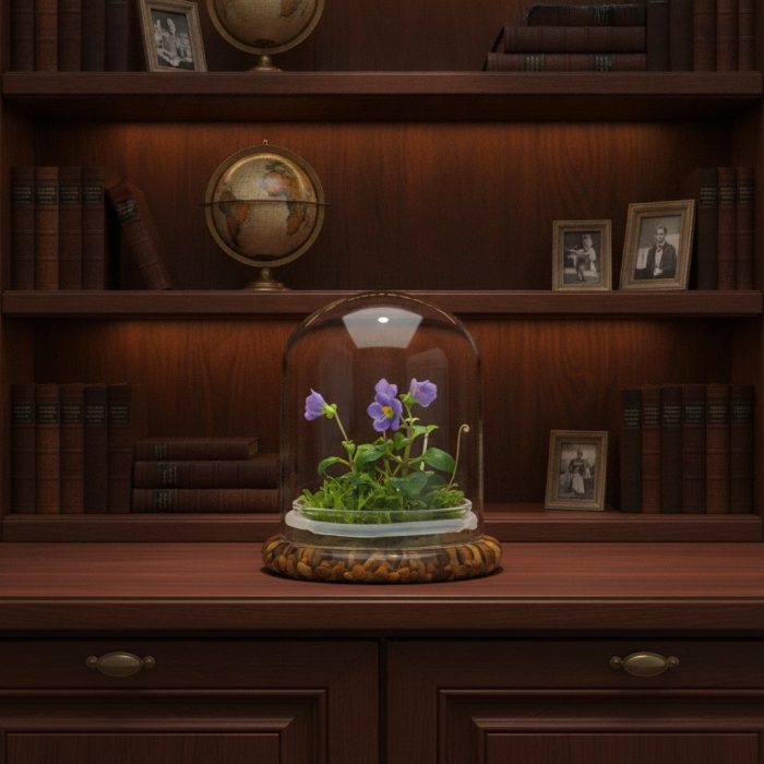 Fairytale Glass-encased Live Persian Violet Terrarium 1