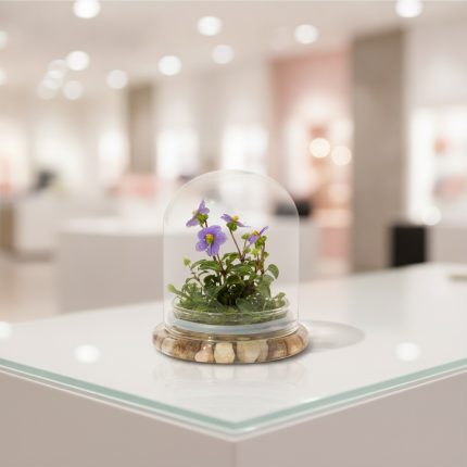 Fairytale Glass-encased Live Persian Violet Terrarium