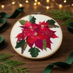 Festive Beginners Poinsettia Embroidery By Numbers Kit 3