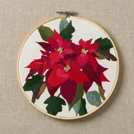 Festive Beginners Poinsettia Embroidery By Numbers Kit