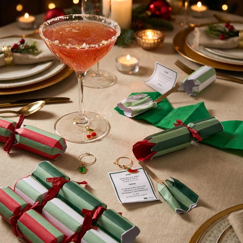 Festive Pop & Sip Drink Charm Mini Christmas Crackers Festive Pop & Sip Drink Charm Mini Christmas Crackers