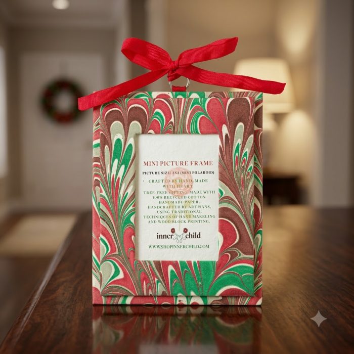 Festive_marble Hand-printed Picture Frame Ornament