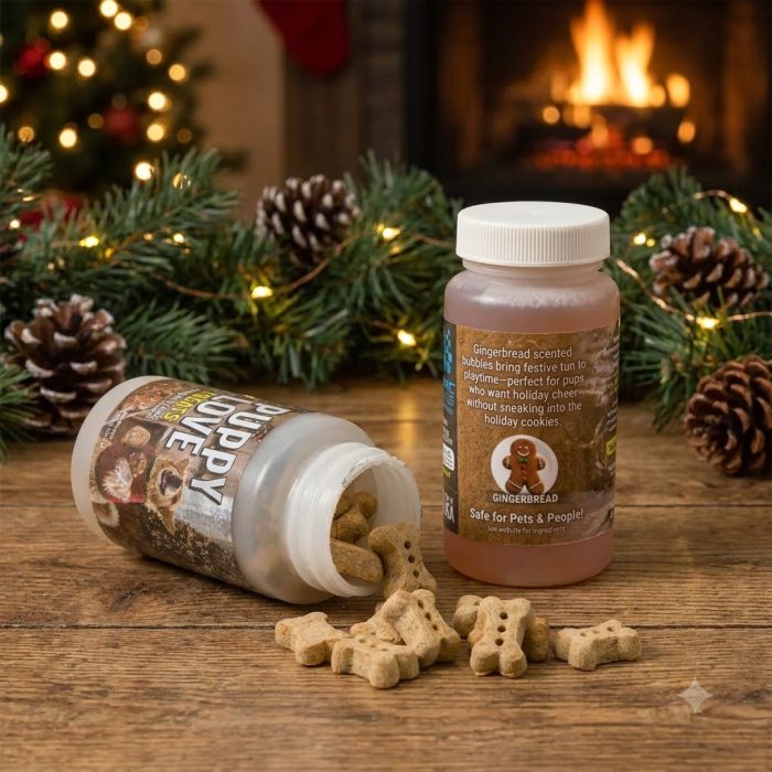 Gingerbread Puppy Bubbles & Treat Set 1