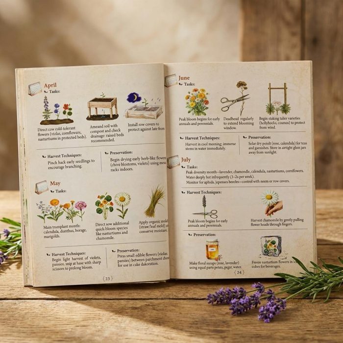 Gourmet Edible Flower Seed Bank & Almanac Gift Set 5