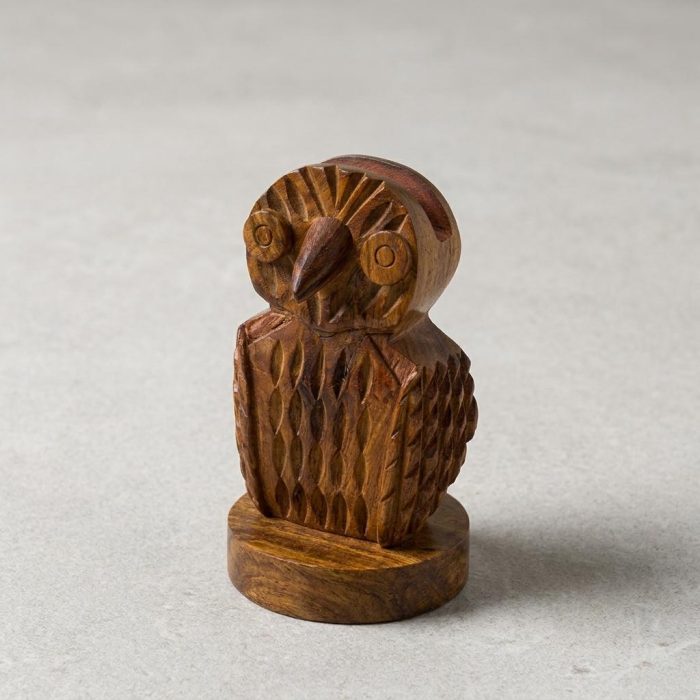 Hand-carved Owl Eyeglasses Holder 2