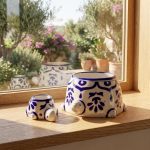 Hand Painted Ceramic Turtle Planter Set 1