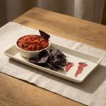 Hand Painted Chili Pepper Porcelain Chip & Dip Server 1