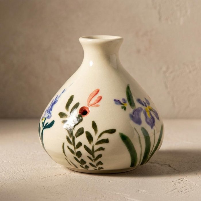 Hand-painted Porcelain Floral Hummingbird Feeder 3