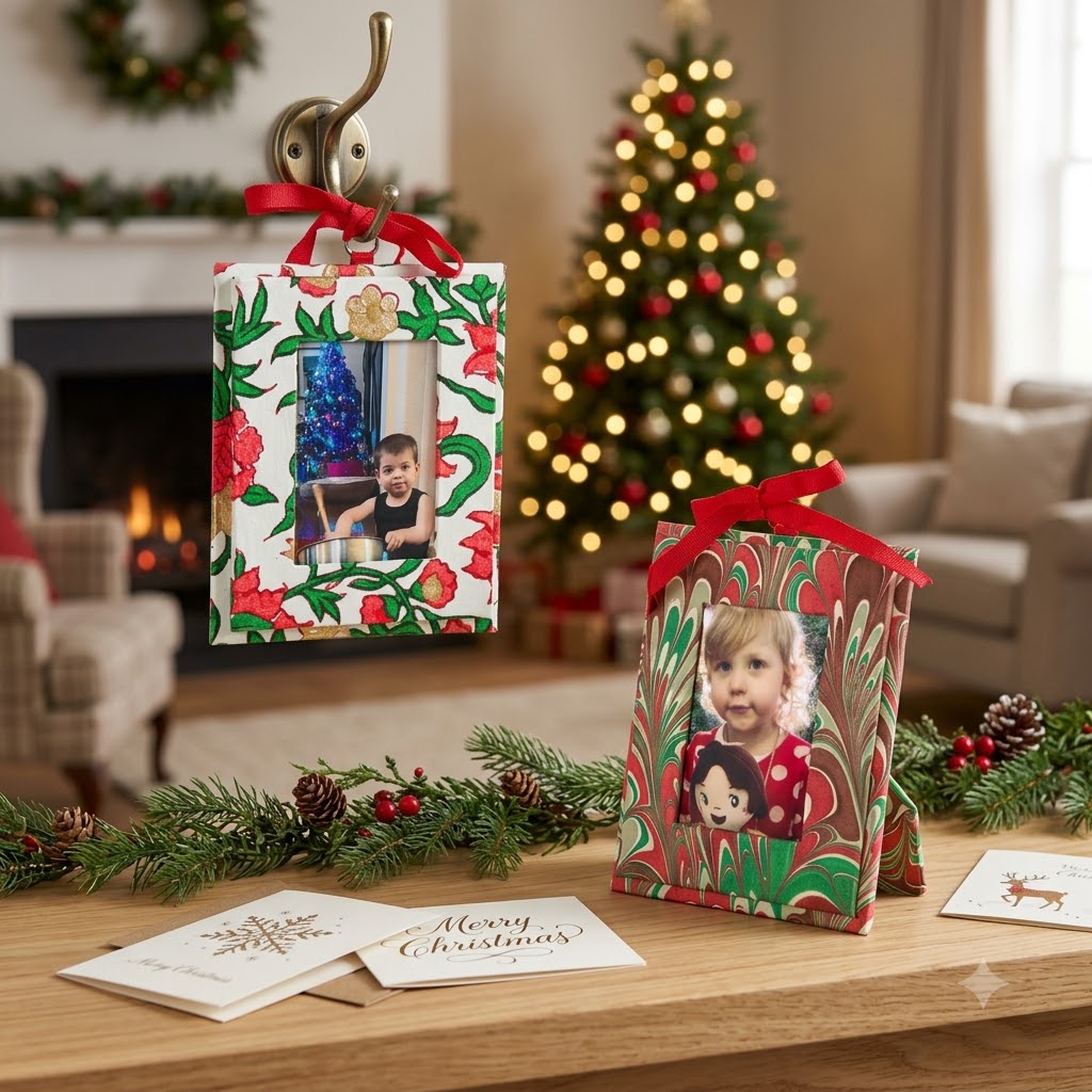 Hand-printed Picture Frame Ornament Hand-printed Picture Frame Ornament
