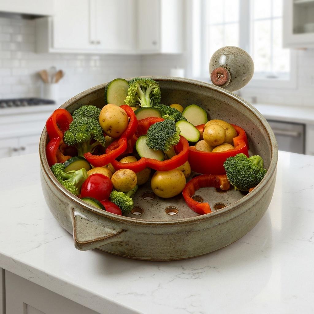 Hand-thrown Artisan Ceramic Grill Basket Hand-thrown Artisan Ceramic Grill Basket