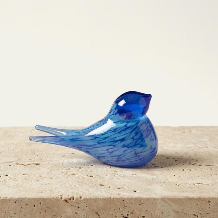 Handblown Glass Bluebird Of Hope Desktop Sculpture 2