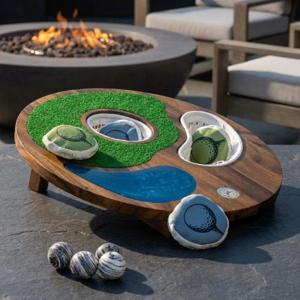 Handcrafted 2-in-1 Golf & Cornhole Outdoor Toss Game