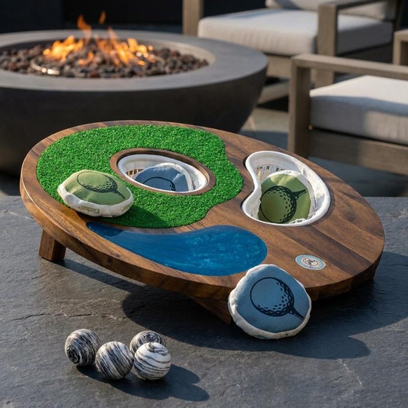 Handcrafted 2-in-1 Golf & Cornhole Outdoor Toss Game