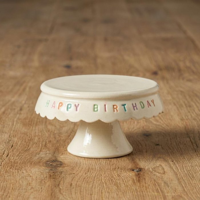 Handcrafted Ceramic Happy Birthday Personal Cupcake Stand 1