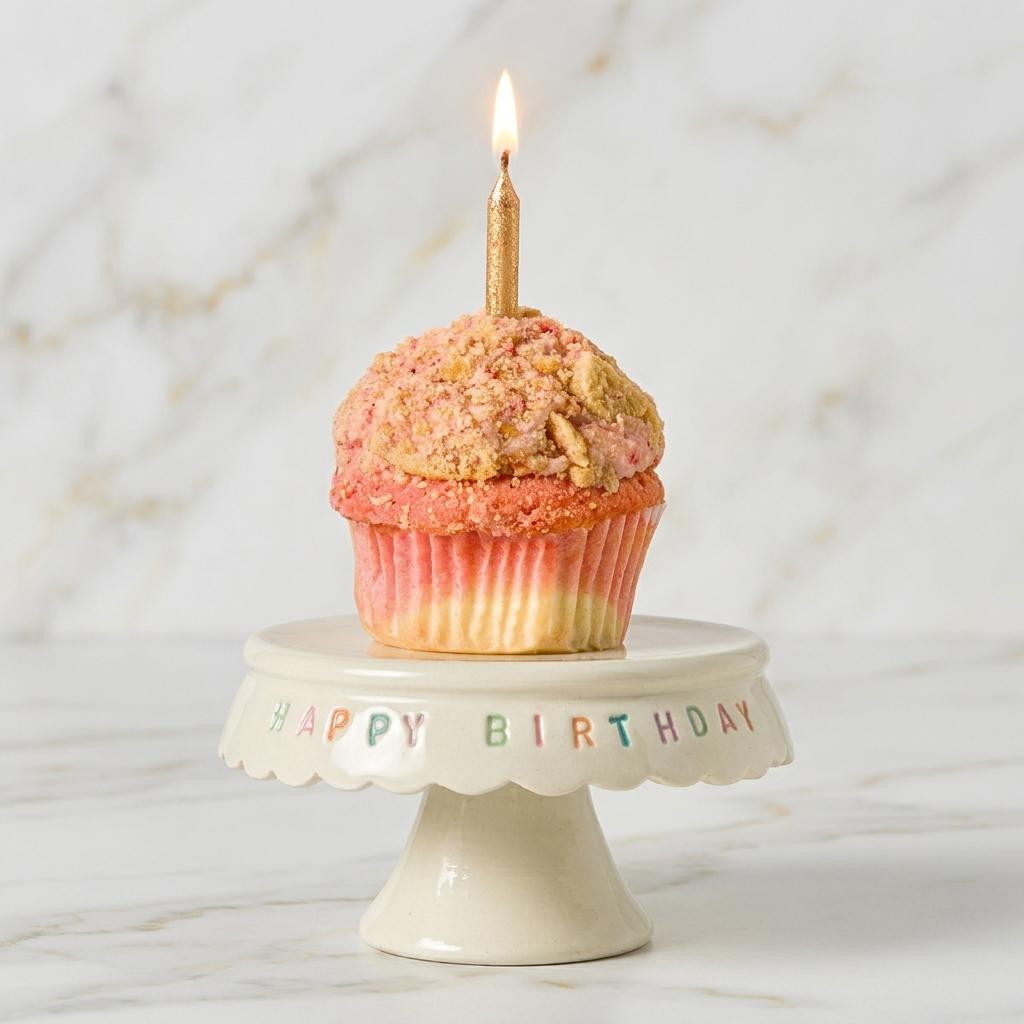 Handcrafted Ceramic Happy Birthday Personal Cupcake Stand Handcrafted Ceramic Happy Birthday Personal Cupcake Stand