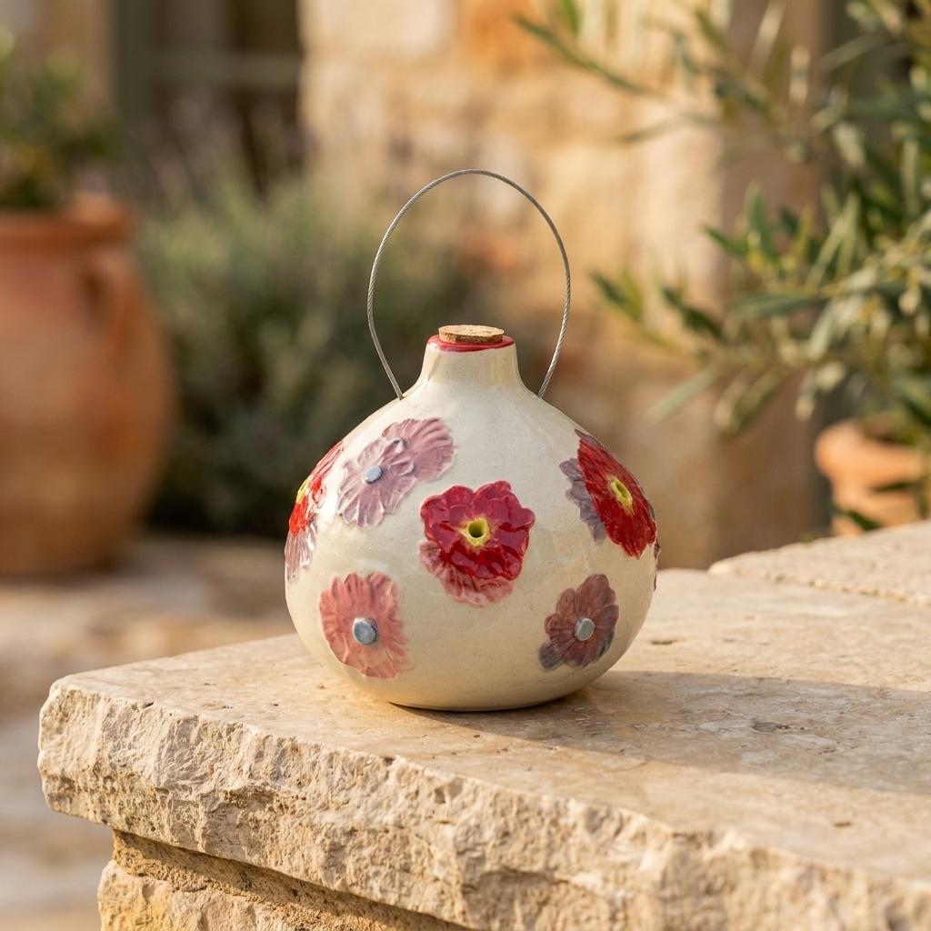 Handcrafted Ceramic Hummingbird Feeder Handcrafted Ceramic Hummingbird Feeder