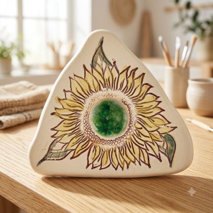 Handcrafted Ceramic Sunflower Butterfly Puddler2