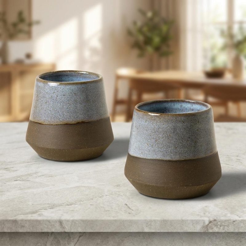 Handcrafted Ceramic Whiskey Tumblers Set