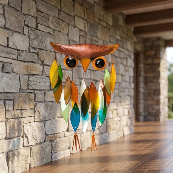 Handcrafted Glass Owl Wind Chime 1