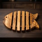 Handcrafted Olivewood Fish Trivet 1