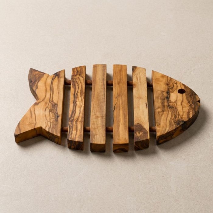Handcrafted Olivewood Fish Trivet 2