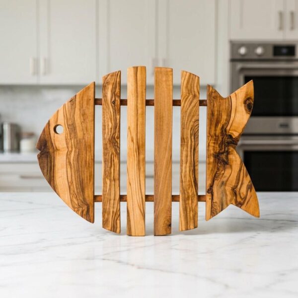 Handcrafted Olivewood Fish Trivet