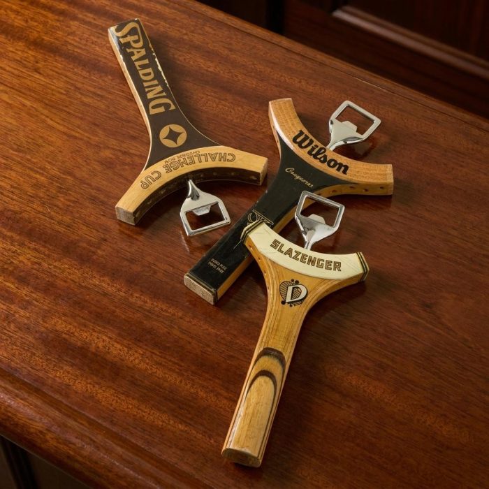Handcrafted Reclaimed Tennis Racquet Bottle Opener 1