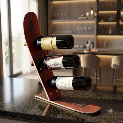Handcrafted Snow Ski Wine Rack 1